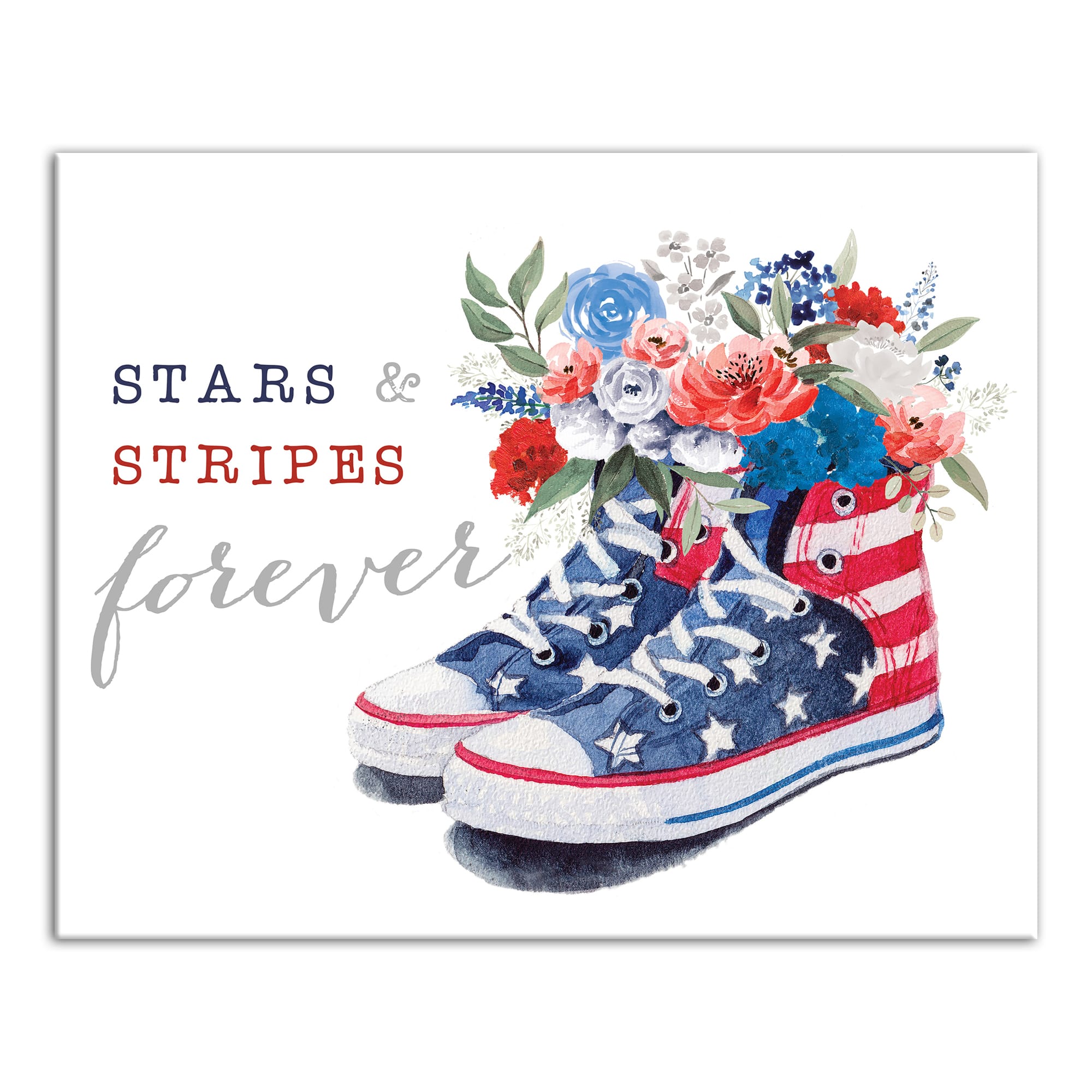 Stars and Stripes Sneakers Canvas Wall Art
